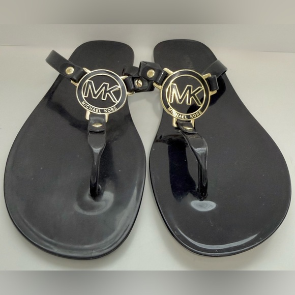 Michael Kors Hannah Jelly Thong Black Sandals - Picture 3 of 8